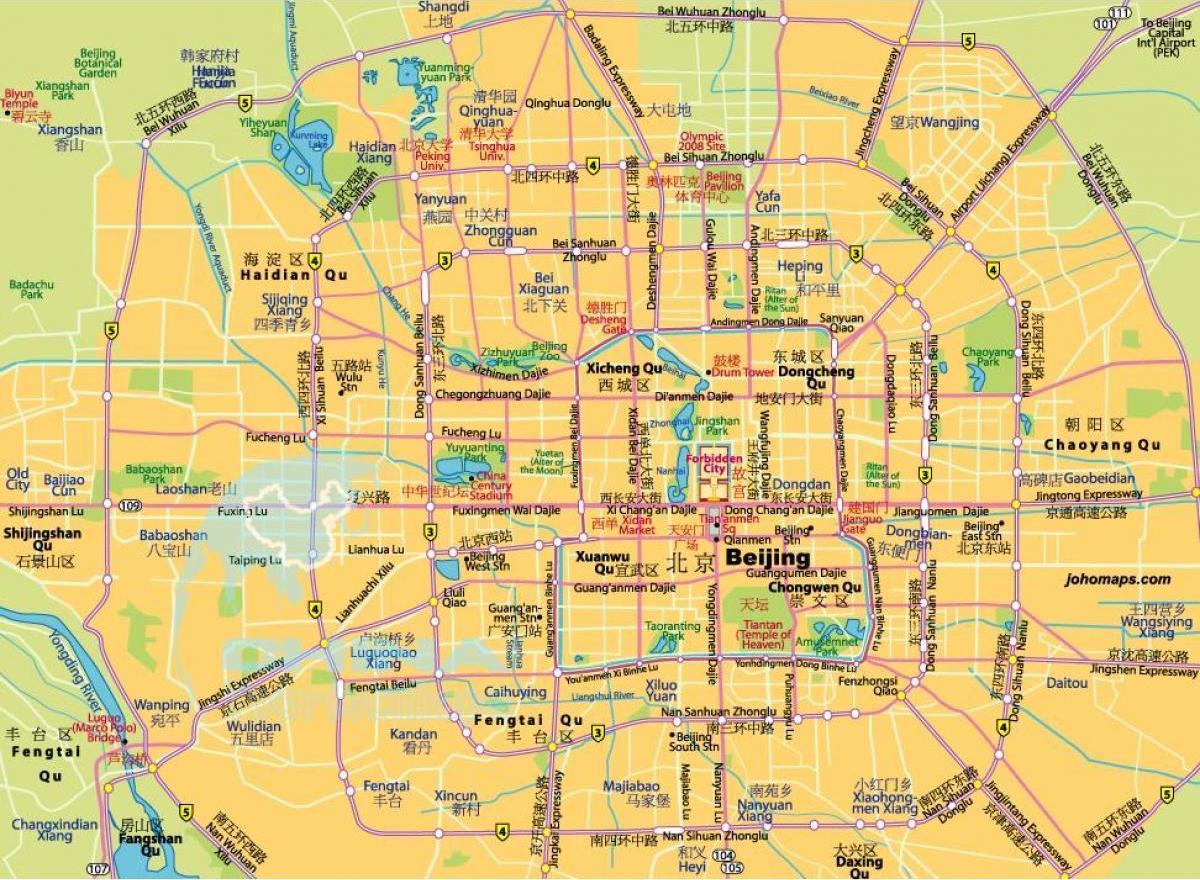Mapa de carreteras de Pekín