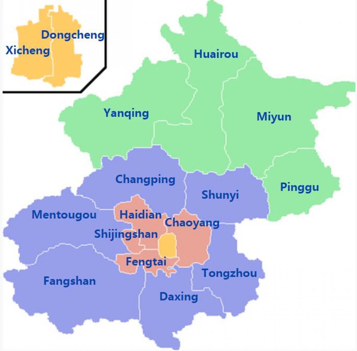 Mapa del distrito de Pekín