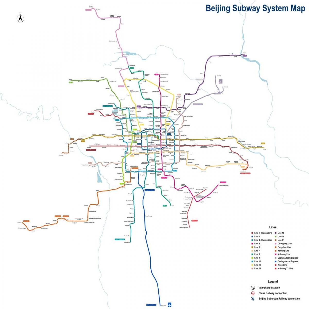 Mapa de la estación de metro de Pekín